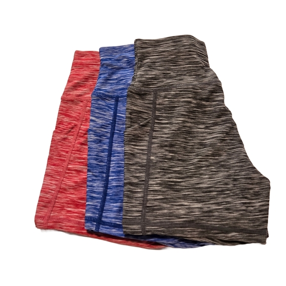 Set of Three Athletic Shorts in Red, Gray, and Blue (New) - Picture 5 of 12
